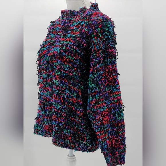 Stefano World Wide One Size Fits All Acrylic Knit Black Blue Pink Green Sweater - Picture 4 of 9